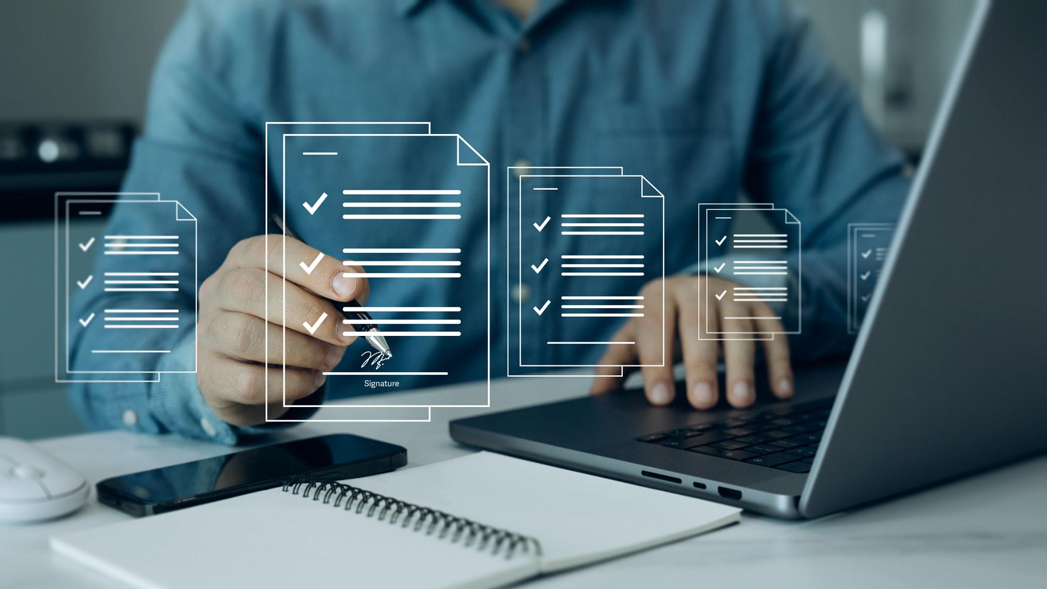 Digital document workflow and signing interface